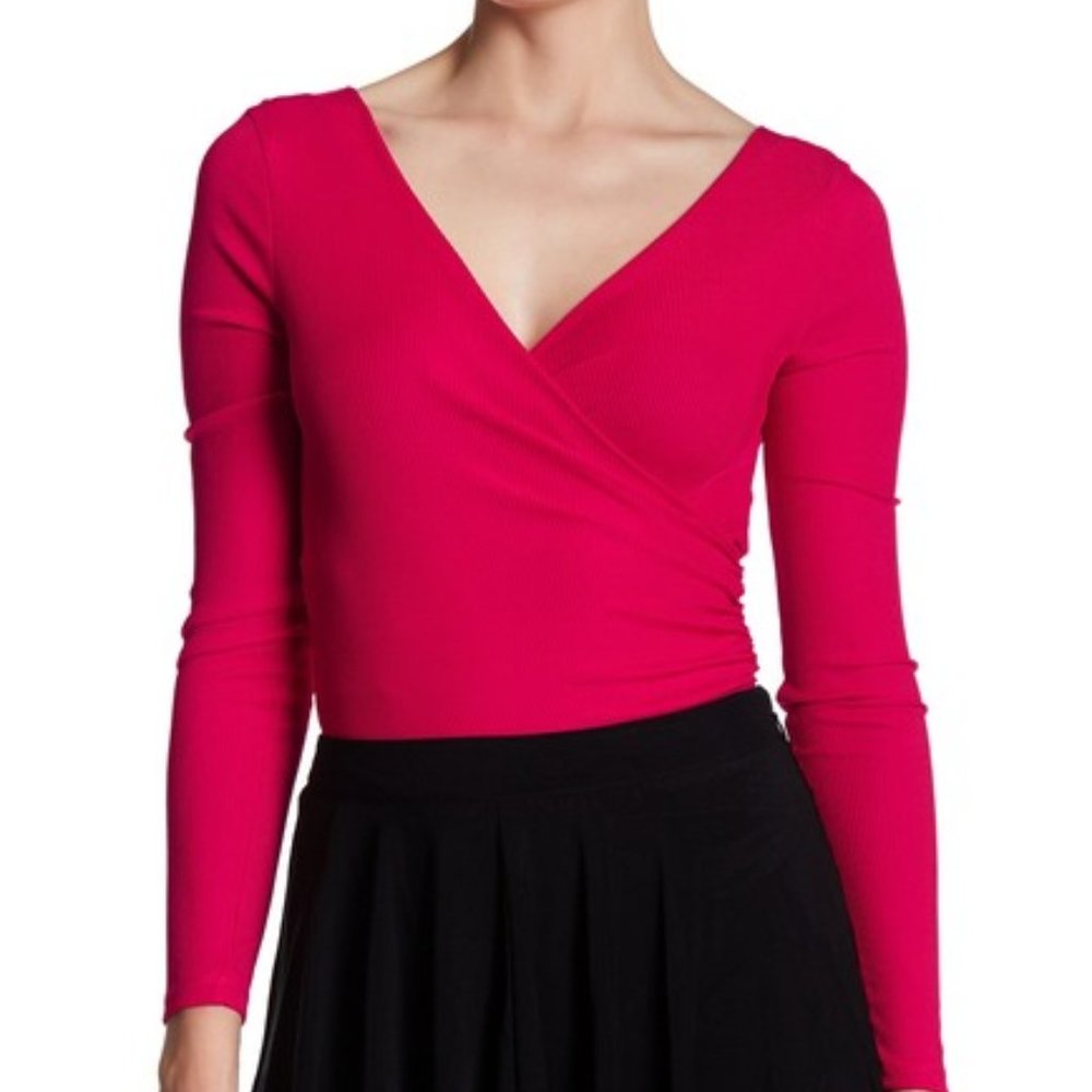 TOPSHOP Ribbed Surplice Bodysuit - Picture 4 of 4